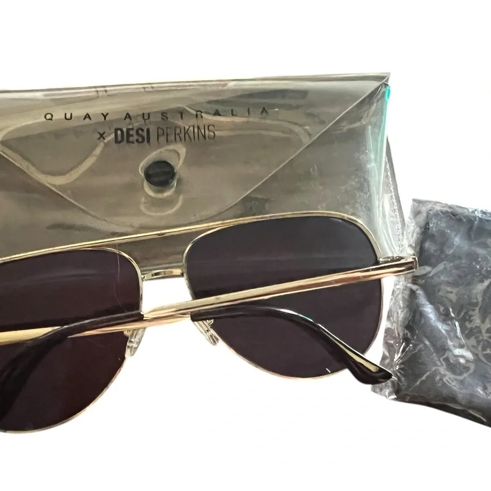 Quay Australia Reflective Gold Aviator Sunglasses